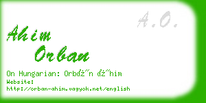 ahim orban business card